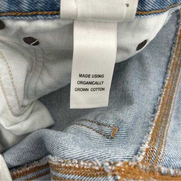 Agolde Criss Cross Straight Jeans Light Blue 28 Raw Hem - Picture 8 of 13